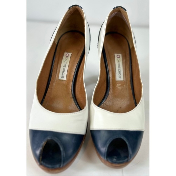 L'Autre Chose Peep Toe Wooden Heel Shoes, size 6.5 US / 37 EU - Picture 10 of 10